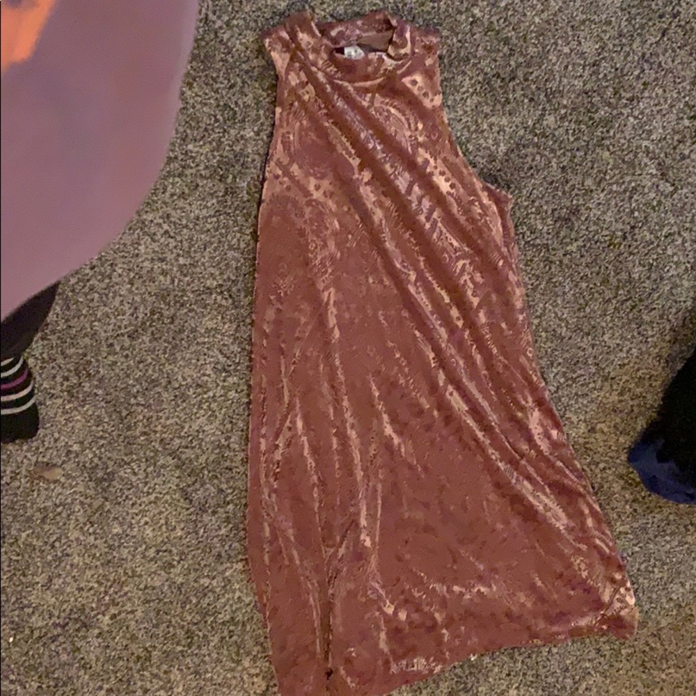 Soft high neck mini dress